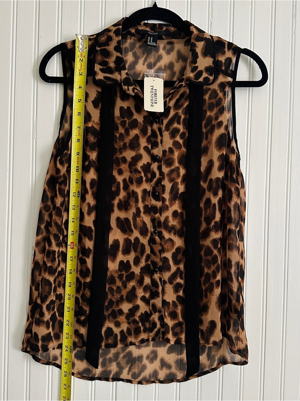 Forever 21 Leopard Print Sleeveless Button Front Camisole - Brown & Black - Picture 5 of 8